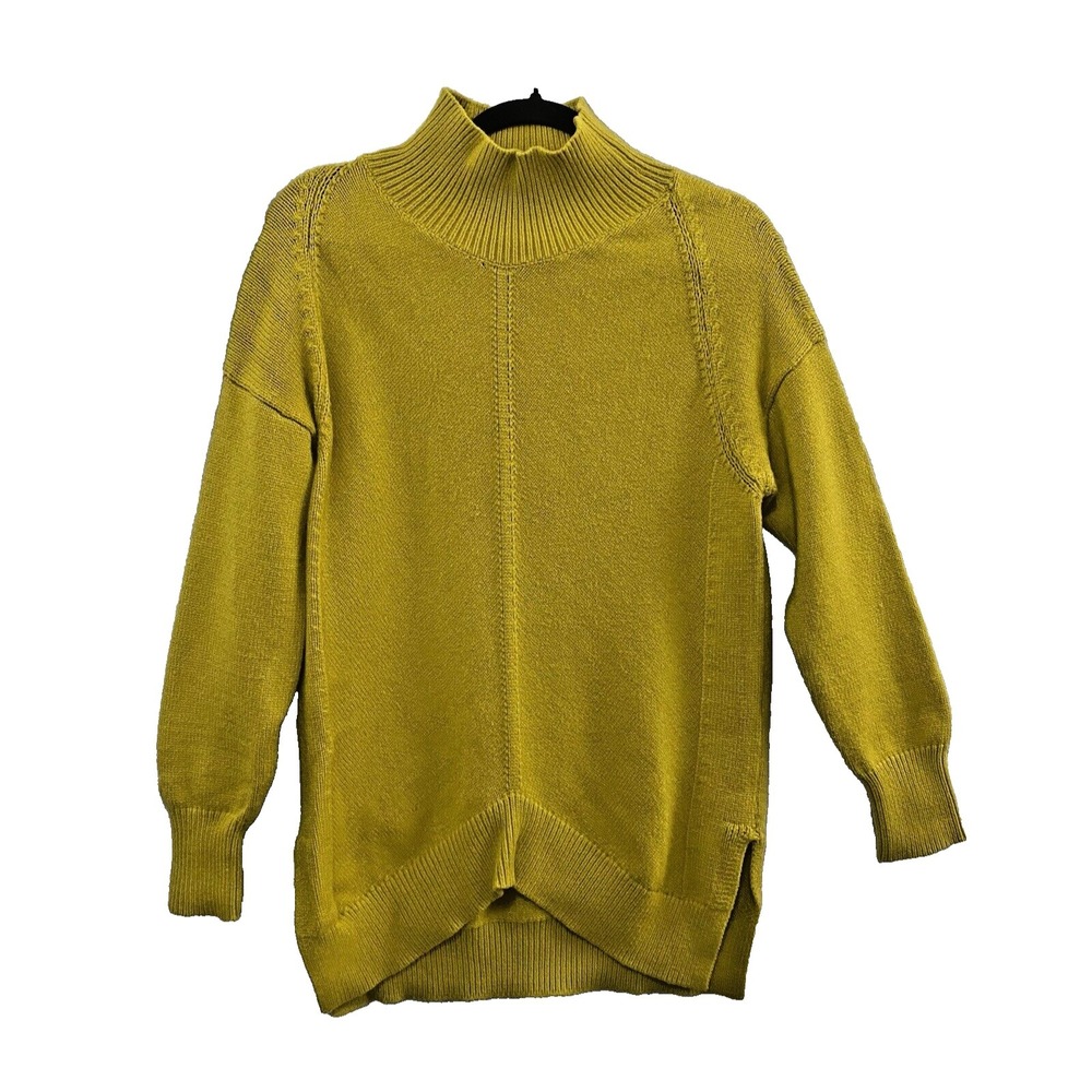 Anthropologie MAEVE Women Crystal Tunic Oversized Mock Neck Sz XS‎ Yellow 5-11
